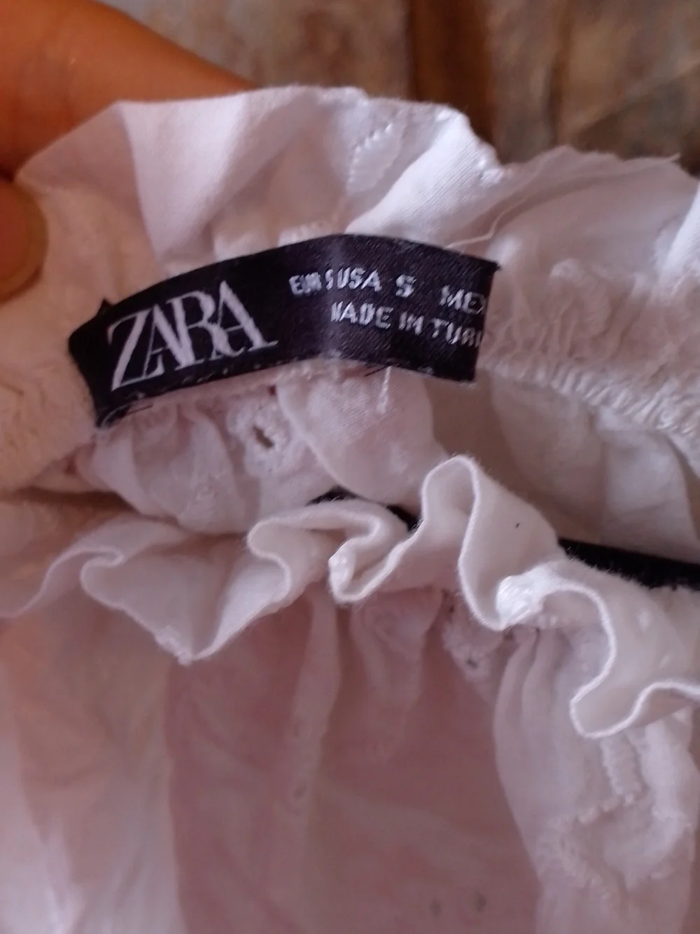 Zara White 🤍 Off The Shoulder Cottagecore Crop Top Boho Prairie Babe - Picture 2 of 6